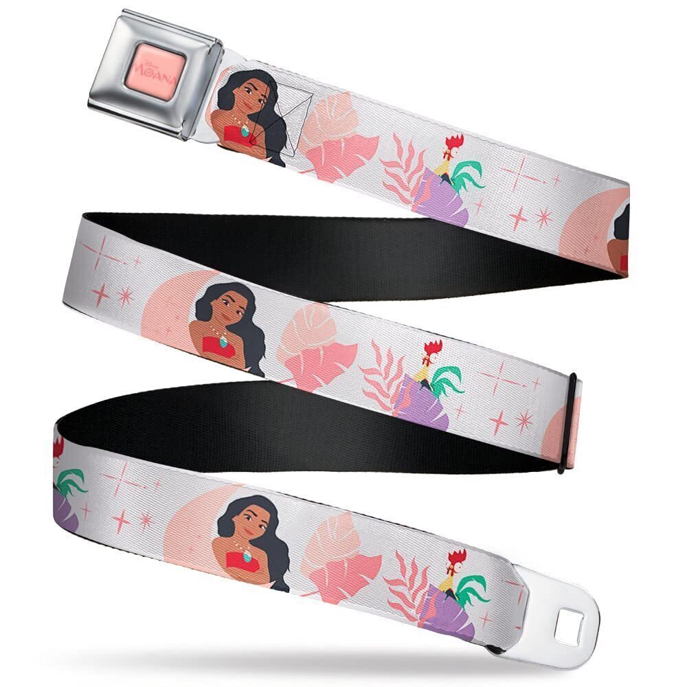 6853 Disney Belt, Seatbelt Buckle Belt, Moana and Hei Hei Poses